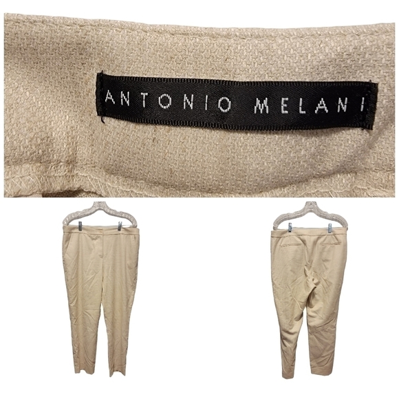 Antonio melani 𝅺womens Dress Pants 12 Executive office Linen Blend t38 - Picture 1 of 4